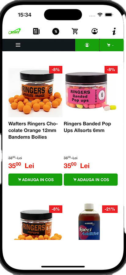 Fishy Store – captură ecran aplicație