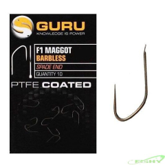 Carlige Guru F1 Maggot Barbless Spade End 10Buc/Plic